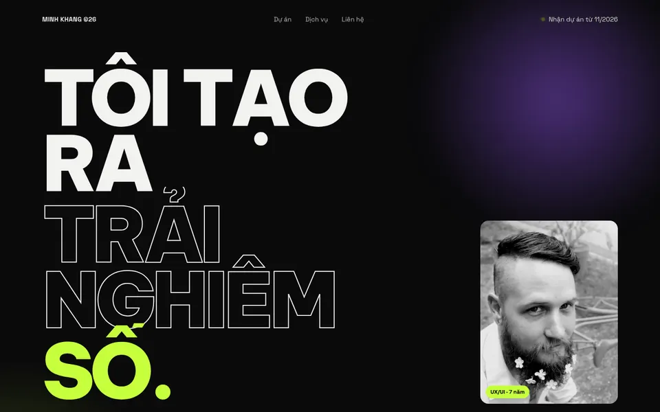 Giao diện website Minh Khang — UX/UI Portfolio