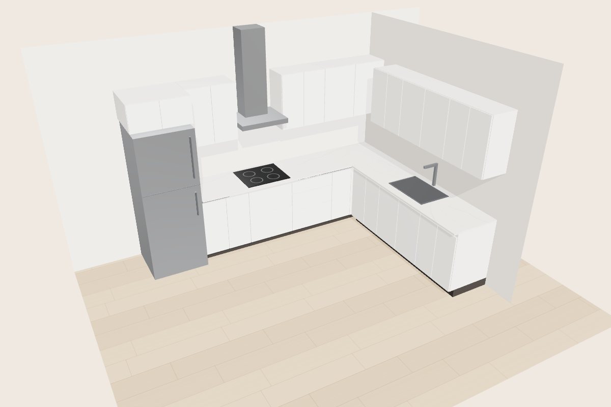 Phối cảnh 3D Chữ L hiện đại